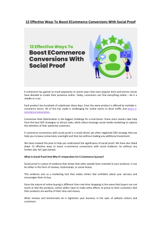 12 Effective Ways To Boost ECommerce Conversions With Social Proof