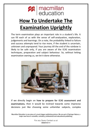 How To Undertake The Examination Uprightly