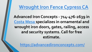 Wrought Iron Fence Cypress CA
