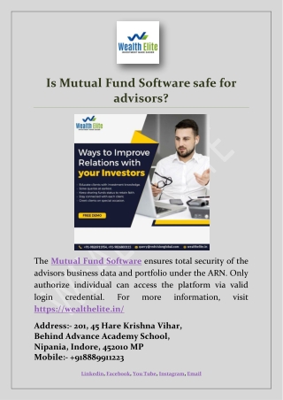 Is Mutual Fund Software safe for advisors