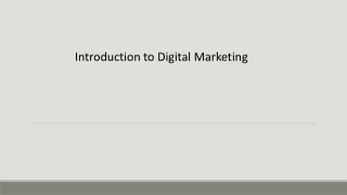 Introduction to Digital Marketing
