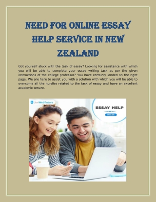 Need For Online Essay Help Service In New Zealand