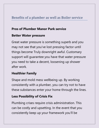 Experienced Boiler Breakdown in Manor Park