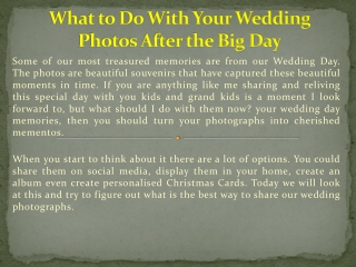 What to Do With Your Wedding Photos After the Big Day
