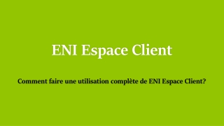 ENI Espace Client