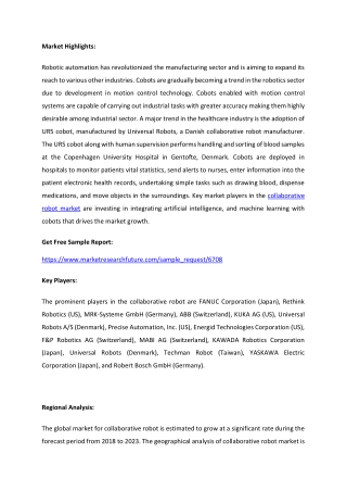 collaborative robot market Trends, Strategy and Forecast to 2027