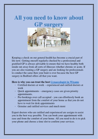 All you need to know about GP surgery