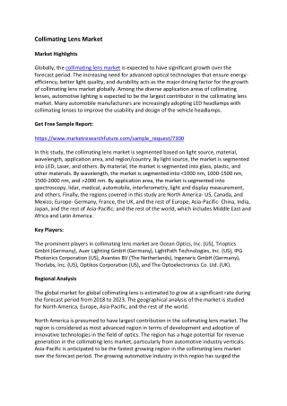 Collimating Lens Market