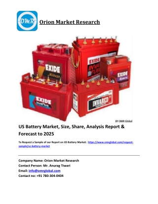 US Battery Market Trends, Size, Competitive Analysis and Forecast 2019-2025