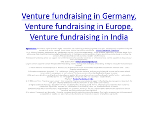 Venture fundraising in Germany| Venture fundraising in Europe| Venture fundraisi