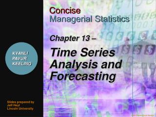 Chapter 13 – Time Series Analysis and Forecasting