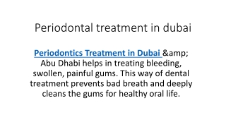 Periodontal treatment in dubai