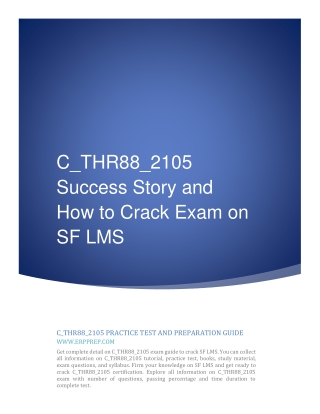 C_THR88_2105 Success Story and How to Crack Exam on SF LMS