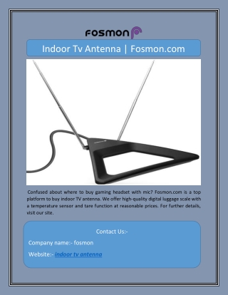 Indoor Tv Antenna | Fosmon.com