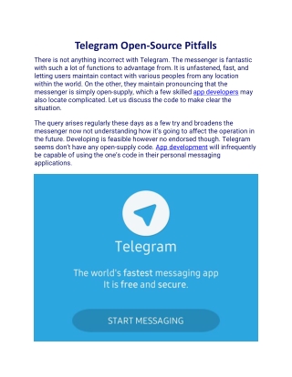 Telegram Open-Source Pitfalls