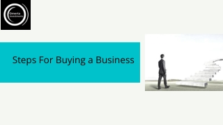 Steps For Buying a Business - Omerta Investments