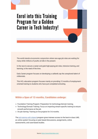 Enrol into this Training Program for a Golden Career in Tech Industry