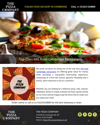 Top-Class Mill Road Cambridge Restaurants