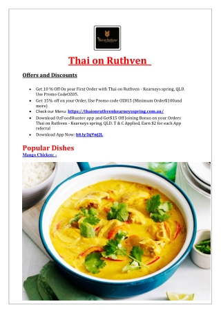 10% Off - Thai on Ruthven - Kearneys spring, QLD