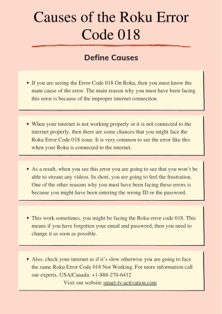 Some Causes Why Showing Roku Error Code 018 Issue