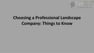 Choosing a Professional Landscape Company Things to Know