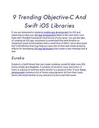 9 Trending Objective-C And Swift iOS Libraries