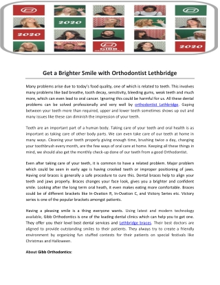 Get a Brighter Smile with Orthodontist Lethbridge