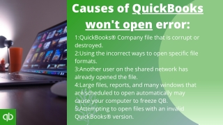 Causes of QuickBooks won't open