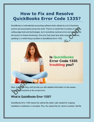 What is Error Code 1335 in QuickBooks Desktop?