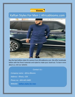 Kaftan Styles For Men | Africablooms.com