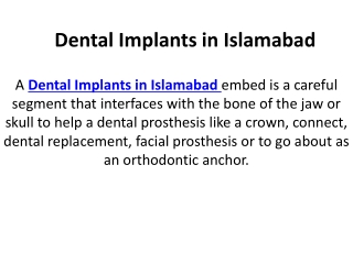 Dental Implants in Islamabad