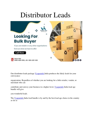 Distributor Leads