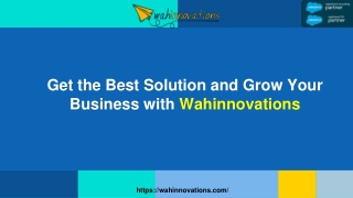 Get the Best Solution and Grow Your Business with Wahinnovations