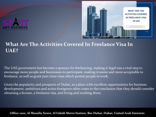 What Are The Activities Covered In Freelance Visa In UAE
