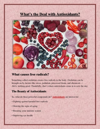 What’s the Deal with Antioxidants