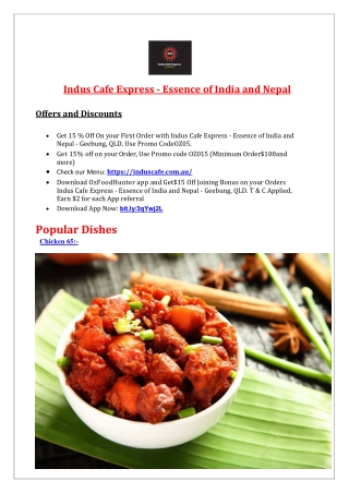 15% Off - Indus curry express Menu | Indian and Nepalese Restaurant, QLD.