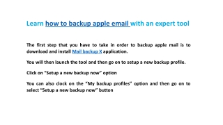 Apple email backup guide
