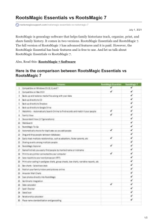 RootsMagic Essentials vs RootsMagic 7