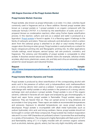 360-Degree Overview of the Propyl Acetate Market