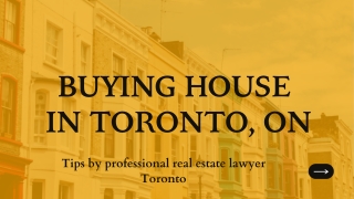 Guide before buying house in Toronto