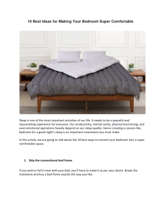 10 Best Ideas for Making Your Bedroom Super Comfortable