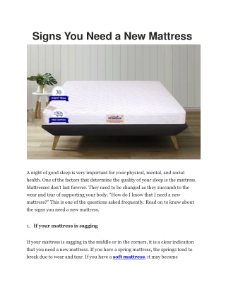 Signs You Need a New Mattress