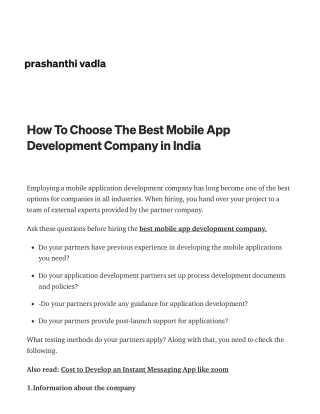 How To Choose The Best Mobile App Development Company in India