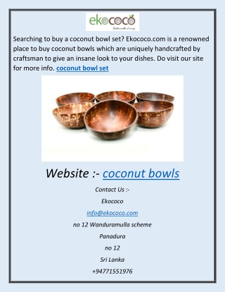 coconut bowl set a