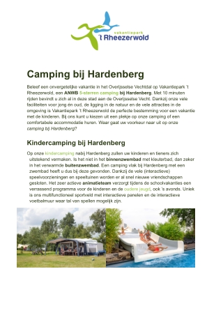 Vakantiepark 't Rheezerwold - Camping Hardenberg