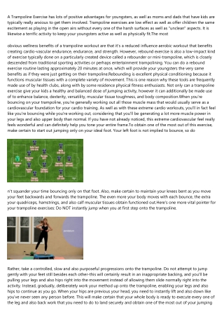 10 Principles of Psychology You Can Use to Improve Your kids Trampoline Workout