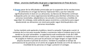 Bilbao - anuncios clasificados de grupos y organizaciones sin fines de lucro - g