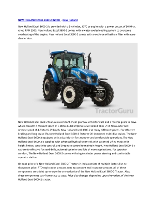 NEW HOLLAND EXCEL 3600