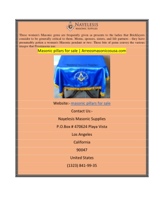 Masonic pillars for sale  Arreosmasonicosusa.com