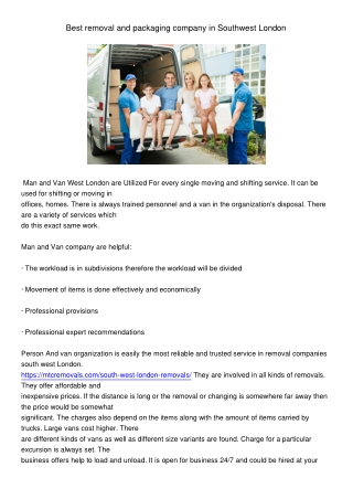 BestremovalandpackagingcompanyinSouthwestLondon